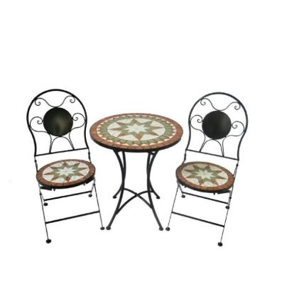 China Modern Antique Classics Outdoor Mosaic Art Metal Garden Furniture for sale