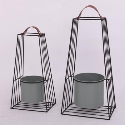 China QJX Modern Metal Floor Planter Rack Hanging Basket Flower Pot for sale