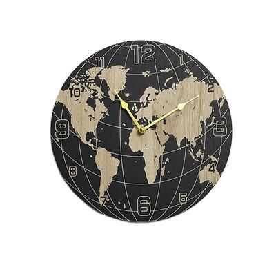 China Wholesale Nordic Wood Art Radio QJX 12 Inch Digital World Map Wall Clock For Home Decoration for sale