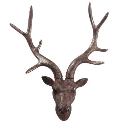 China High Quality Europe QJX Decorative Wall Decor Antlers Door Wall Hanging Resin Home Crafts for sale