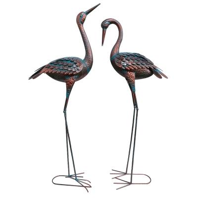 China China QJX 2 Pieces Large Creative Home Decor Animal Crane Metal Decoration Accessories Animal Decor for sale