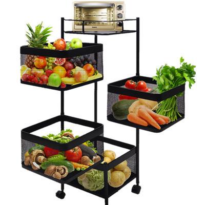 China QJX Modern Stocked Stacking Racks And Shelves Stores Fruit Vegetable Kitchen Supplies And Other Home Sundries Storage Shelf On Sale for sale