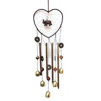 China Door Ornament Home Decor Handwork Metal Tube Bell Wind Bell Europe Heart Pendant Type for sale