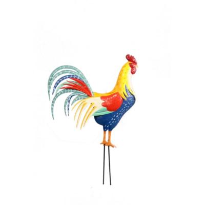 China Garden Deocration QJX Yard Art Metal Statue Chicken Decor for sale