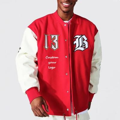 China Reversible Custom Letterman Bomber Street Wear Street Wear Baseball Embroidery Logo Men's Oversized Jackets Spring Jacket for sale