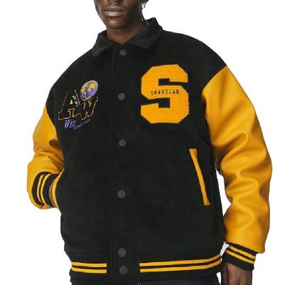 China QUICK DRY Custom Letterman Varsity Jacket Patches Embroidery Sports Letterman Bomber Jacket Men Baseball Jacket for sale