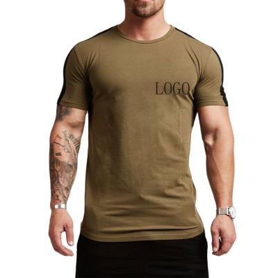 China OEM QUICK DRY China Logo Contrast Colors Short Sleeves Custom Made 2021 Summer Wholesale Bulk Men's Clothing Crew Neck T-Shirts for sale