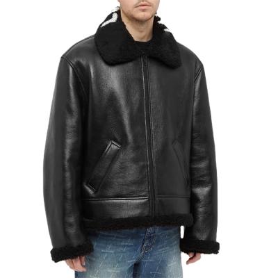 China Breathable 100% OEM Custom Youth Of Lambskin Wool Lining Zipper Front Two Bag Windbreaker Jacket For Men for sale