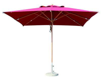 China Outdoor Furniture 3x3m Rectangle Wooden Patio Umbrella for sale