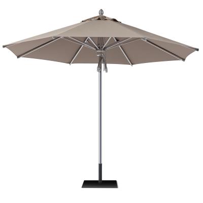 China Contemporary Large Cafe Parasol Scallop Canopy Beach Red Outdoor Garden Umbrella for sale