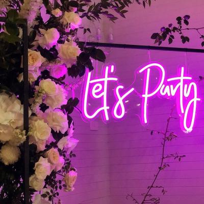 China Vasten Let'S Party Love Wedding Custom Neon Signs Handmade for sale