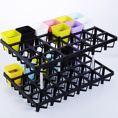 China 24 Holes Square Black Plastic Jars Eco-Friendly Carry Tray Thermformed Transport Tray for sale