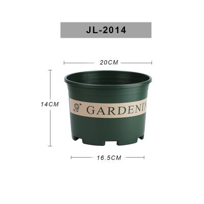 China Eco-friendly Hot Selling Round 7.8 Inch Black Floor Flower Pots For Outdoor Plants for sale