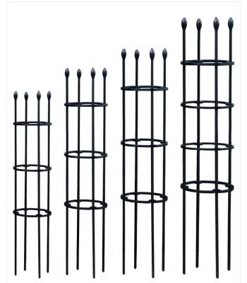 China Heavy Duty Tomato Cages 2.95 Feet Tall Black Garden Trellis Obelisk Tower For Trellis And Flower Racks for sale