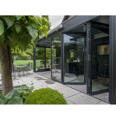 China Heat Insulation Modern Design Home Decoration Home Balcony Aluminum Sliding Folding Glass Doors for sale