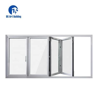 China Thermal Insulation DS Customized Australian Standard Thermal Break Profile Aluminum Double Glazed Folding Doors for sale