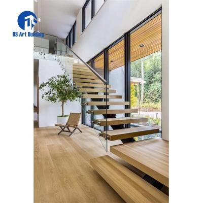 China Modern DS Customized Factory Hot Sale Indoor Mono Stringer Staircase Modern Stringer Staircase for sale