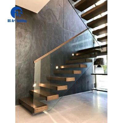 China Modern DS Customized Modern Interior Staircase Australian / Canadian Standard Staircase With Wooden Steps Indoor Staircases for sale