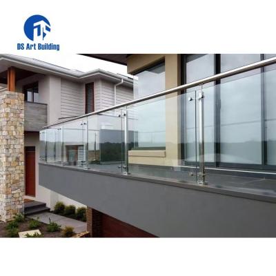 China Modern U-Channel Aluminum Frameless Flange Profile Metal Aluminum Railings Safety DS Glass Railing For Balcony Railing for sale