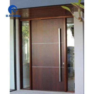 China Waterproof DS Customized Villa Main Door Design Solid Wood Exterior Pivot Entry Doors Pivot Entry Doors for sale