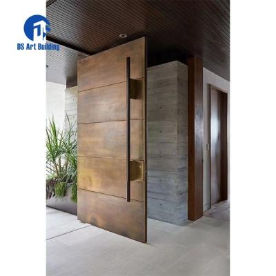 China DS modern design modern design pivot door entry pivot door iron steel stone panel villa aluminum main door for sale