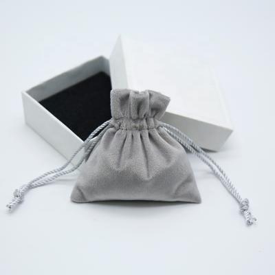 China Zipper Custom Printed Private Label Jewelry Gift Packaging Drawstring Earring Jewelry Velvet Pouch Bag for sale