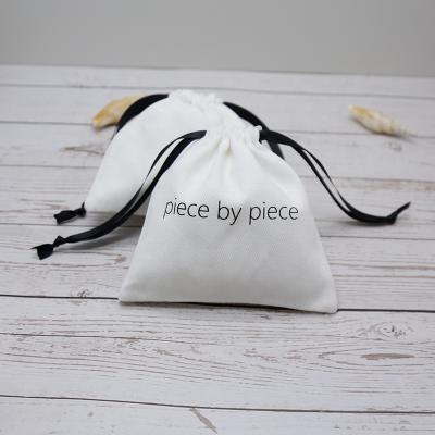 China Custom Logo For Jewelry Cotton Twill Pouch Drawstring Recyclable White Cotton Bag With Jewelry Pouches for sale