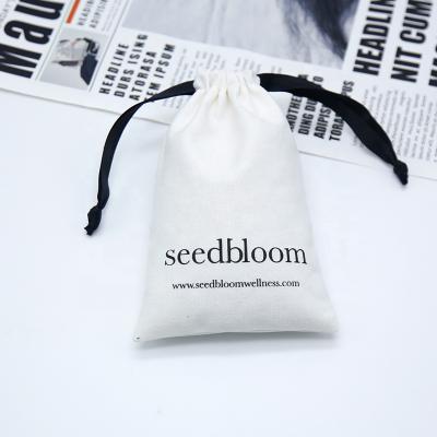 China Durable Zipper Canvas Jewelry Bag With Custom Logo Printed Canvas Muslin Drawstring Bag Pouch for sale