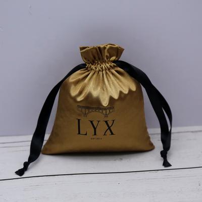 China Wholesale Custom Zipper Drawstring Satin Bag Jewelry Gift Satin Pouch With Logo For Jewelry for sale