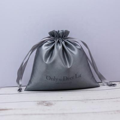 China Zipper Satin Promotional Gift Satin Pouch Wedding Ribbon Drawstring Satin Packaging Pouch for sale