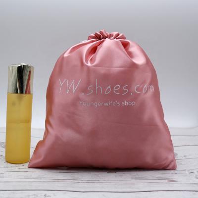 China Custom Zipper Satin Wig Bag Logo Hair Extension Storage Satin Pouch Packaging Bag Satin For Handbags for sale