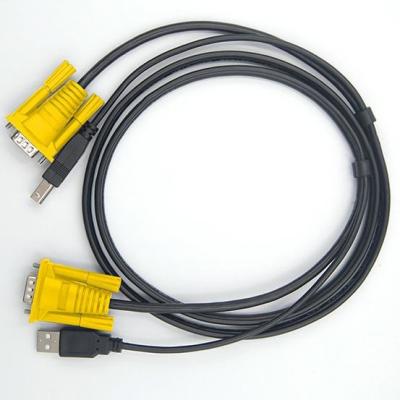 China Monitor KVM switch cable VGA and USB B to VGA +and USB A male to male 2 in 1 for UK 801 cord for sale