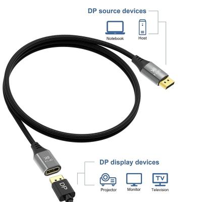 China COMPUTER DisplayPort Extension Cable DP to DP Male to Female Extension Cable Support 8K 60Hz and 4K 144Hz for sale