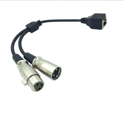 China satge lighting hot sale 2XLR to female rj45 adapter cable for sale