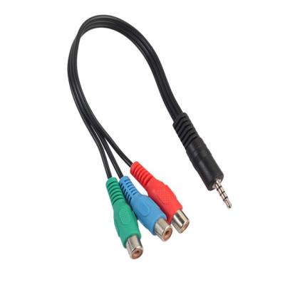 China Other Stereo DC Plug 3.5 Mm 4 Pin 3 x RCA Female Audio Cable for sale