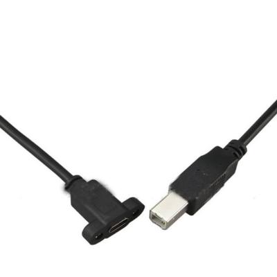 China Printer Printer USB 2.0 B Male To C Female With Panel Mount Screw Cable for sale