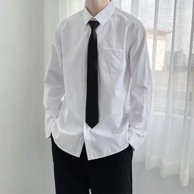 China Spring Summer Fashion Long Sleeve Classic Long Sleeve White Shirt Plus Size 5XL Work Top Loose Casual Uniform Men's Shirt Men's Unisex Shirts for sale