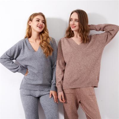 China Anti-Static Casual Knitted Two Piece Women Sets 2021 Autumn Winter Warm Thick Women Sprotwear Long Pant 2 Pcs Suits And Sleeve Harem for sale