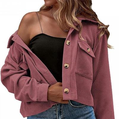 China Autumn Winter Female Vintage Casual Breathable Short Coat 2021 Loose Ourwear Jacket Women's Corduroy Coat Shirt Women's Coats for sale