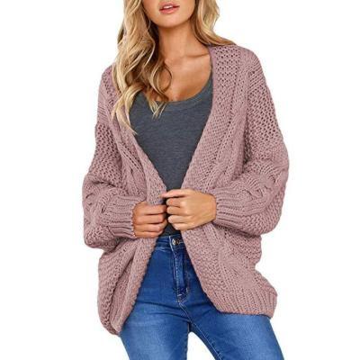 China 2021 Casual Chunky Knit Coat Cardigan Women Sweater Long Sleeve Oversized Crochet Sweater Autumn Winter Plus Size Loose Anti-wrinkle for sale