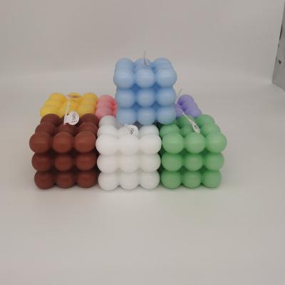 China Round Scented Romantic Rubik's Cube Bubble Ball Aromatherapy Bubble Candle Colorful Scented Soy Wax Candle Soy Candle for sale