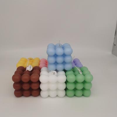 China Ins Scented Rubik's Cube OEM Rubik's Cube Candle Home Fragrance Shape Decoration Soy Wax Geometric Bubble Candle for sale