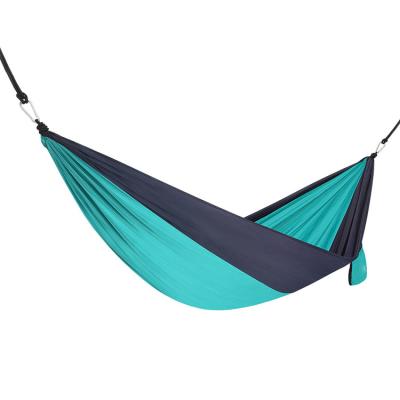 China OEM 210T Double Rope Camping Hammock Nylon Parachute Camping Tent Hammock Outdoor Single Rise Portable Seam Hanging Bed for sale