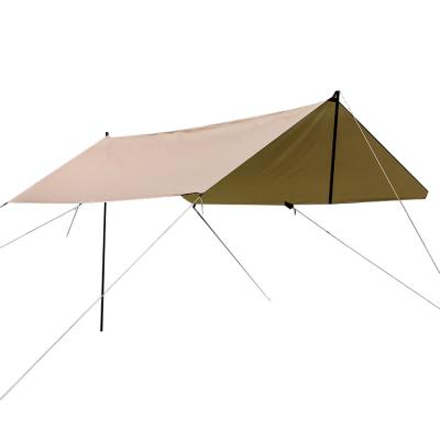 China Diagonal Tie Type Outdoor Camping Canopy Exquisite Hexagonal Butterfly Shape Outdoor Tent Coated With Sunscreen And Rainproof Pole for sale