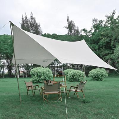 China Diagonal Tying Type Large Space Sun Shelter Tents Portable Glamping Tarp Camping Waterproof Outdoor Tent Tarp for sale