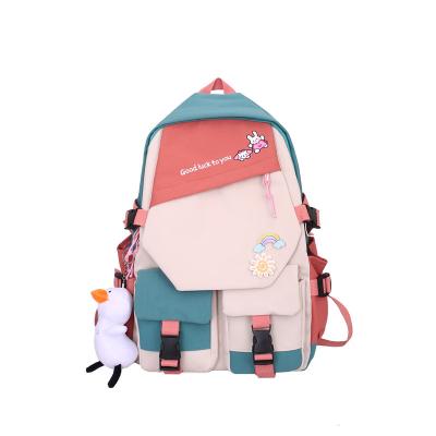 China Sniper Nylon Waterproof Back Pack Bags Fashion Cute Schoolbag Backpack For Lady Female With Duck Pendant Girl Women for sale