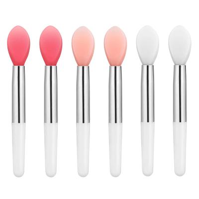 China China Factory Silicone Skin-friendly Lip Brushes 3pcs Lipstick Applicator Brushes Small Makeup Brush Set For Lip Balm for sale