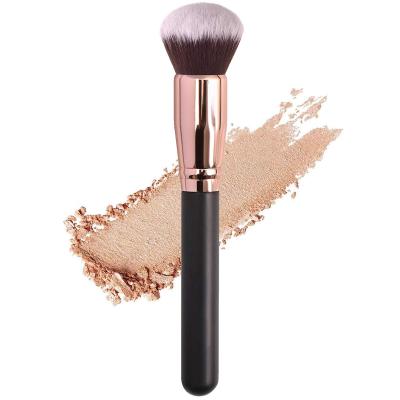 China Round Lid Kabuki Brush Powder Foundation Skin-Friendly Makeup Brush For Daily Big Mineral Powder Makeup Brush for sale