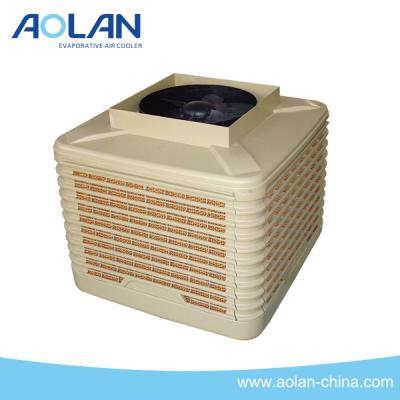 China Hotels Airflow 18000m3/h Output Swamp Plastic Cooler Diffuser 1.1kw Evaporative Air Cooler for sale