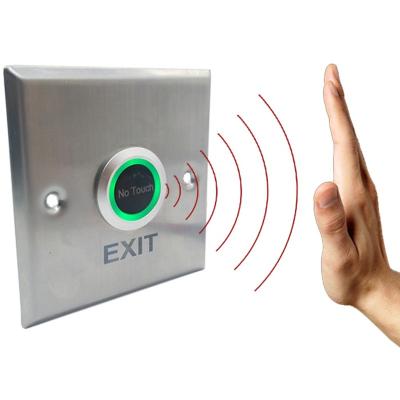 China IP68 Metal Height 86 Metal Door Release Waterproof Infrared Switch No Touch Exit Button for sale